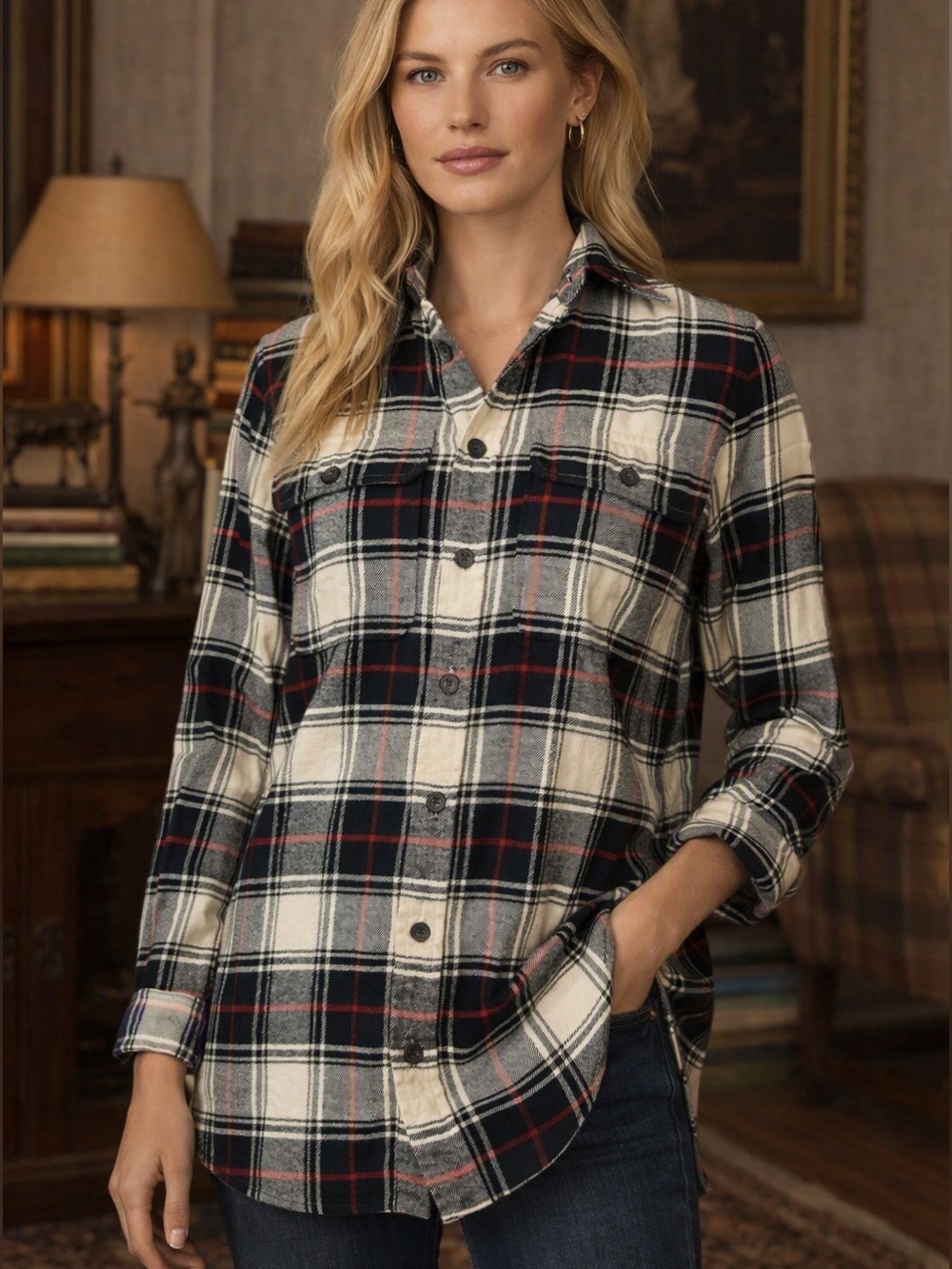 Ralph Lauren Plaid Flannel Shirt 6 Countryside Chic